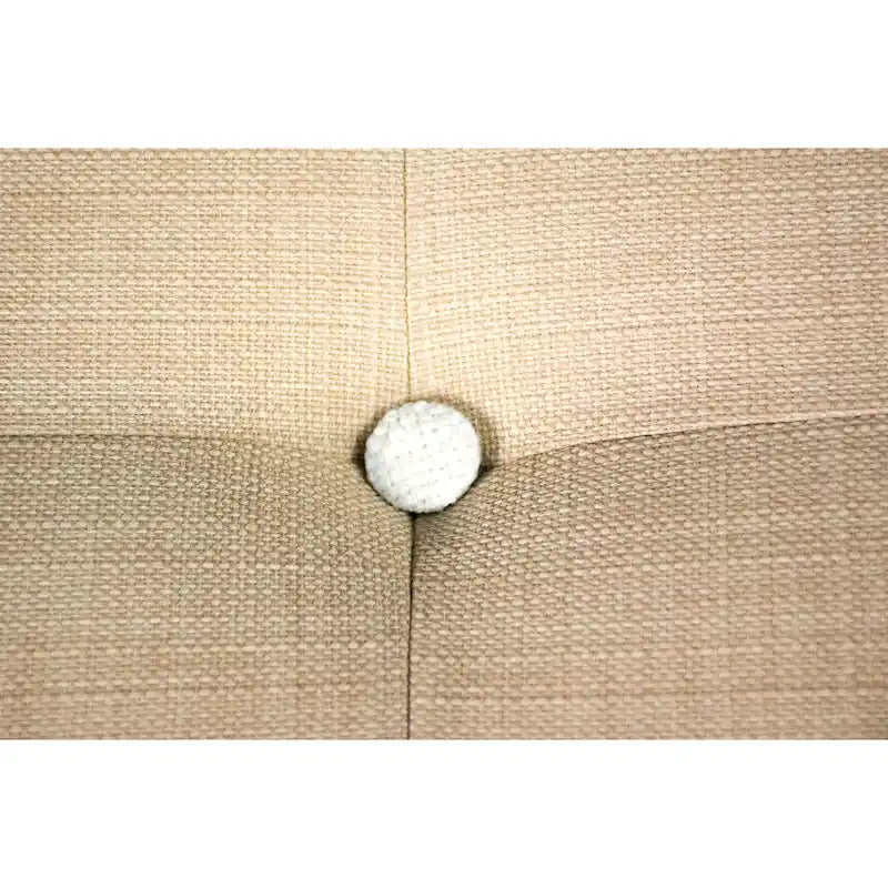 Pouf carré bleu brume marine, capitonné — 1 personne