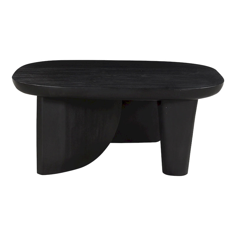 Table basse en bois d'acacia vieilli naturel et noir – Petite / Grande