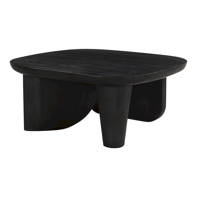 Table basse en bois d'acacia vieilli naturel et noir – Petite / Grande