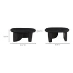 Table basse en bois d'acacia vieilli naturel et noir – Petite / Grande
