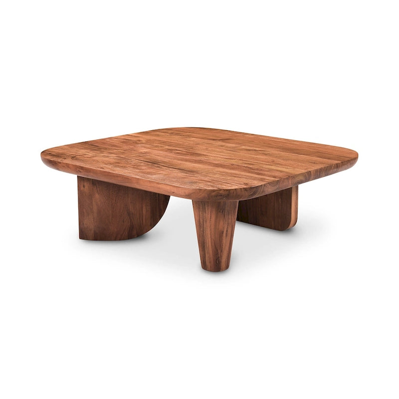 Table basse en bois d'acacia vieilli naturel et noir – Petite / Grande
