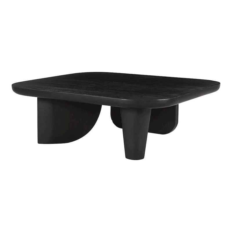 Table basse en bois d'acacia vieilli naturel et noir – Petite / Grande