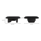Table basse en bois d'acacia vieilli naturel et noir – Petite / Grande