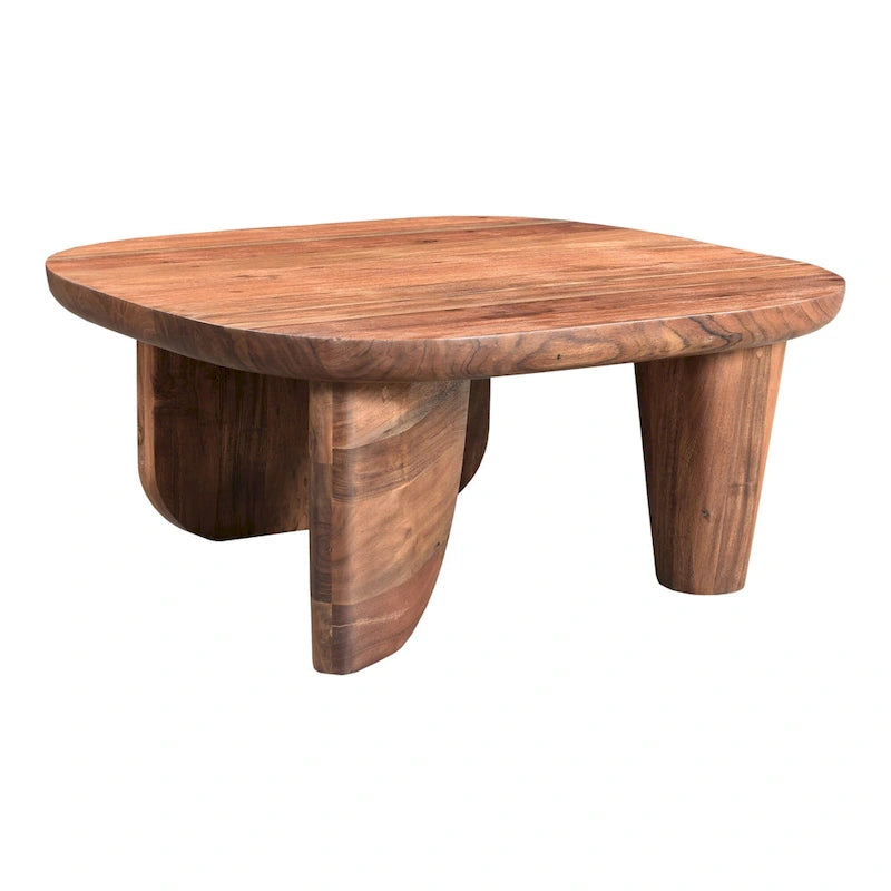 Table basse en bois d'acacia vieilli naturel et noir – Petite / Grande