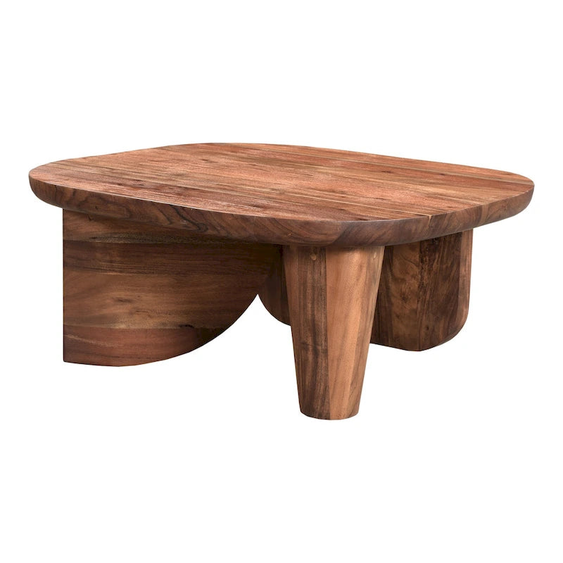 Table basse en bois d'acacia vieilli naturel et noir – Petite / Grande