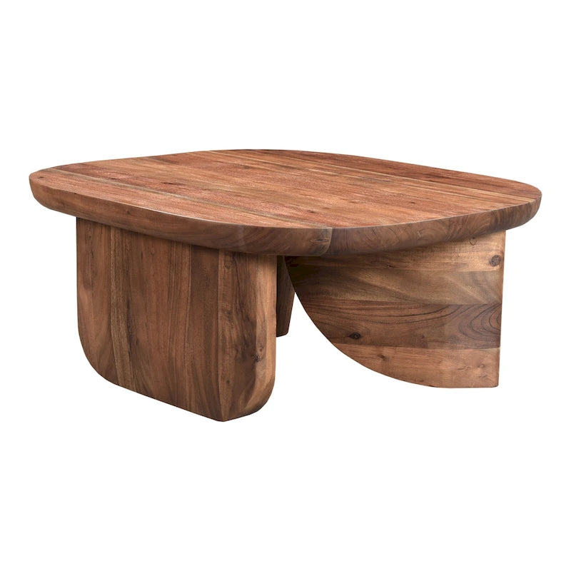 Table basse en bois d'acacia vieilli naturel et noir – Petite / Grande