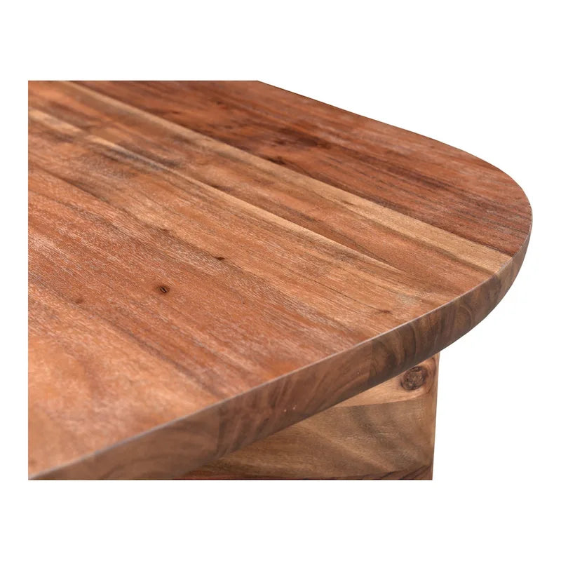 Table basse en bois d'acacia vieilli naturel et noir – Petite / Grande