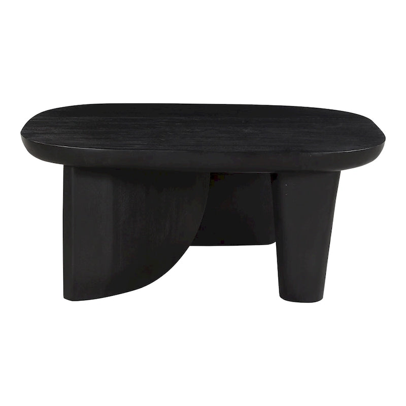 Table basse en bois d'acacia vieilli naturel et noir – Petite / Grande