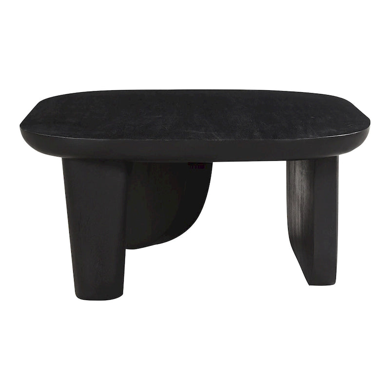 Table basse en bois d'acacia vieilli naturel et noir – Petite / Grande