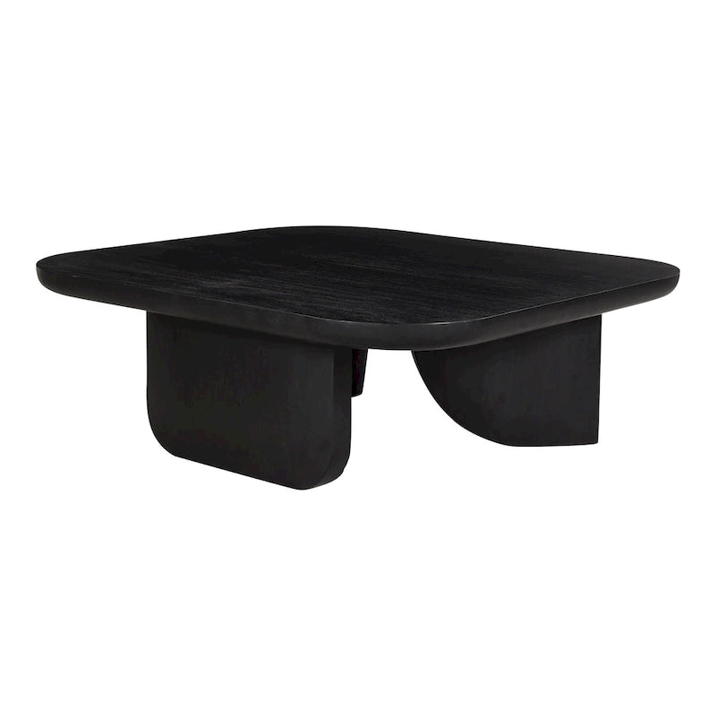 Table basse en bois d'acacia vieilli naturel et noir – Petite / Grande