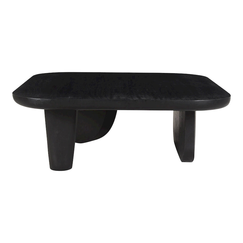 Table basse en bois d'acacia vieilli naturel et noir – Petite / Grande