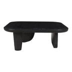 Table basse en bois d'acacia vieilli naturel et noir – Petite / Grande