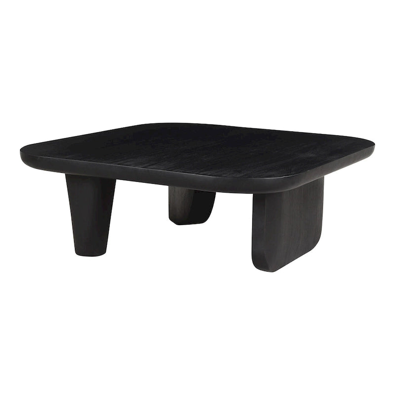 Table basse en bois d'acacia vieilli naturel et noir – Petite / Grande