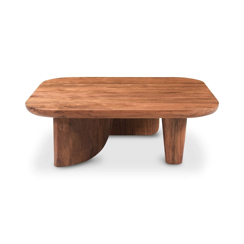 Table basse en bois d'acacia vieilli naturel et noir – Petite / Grande