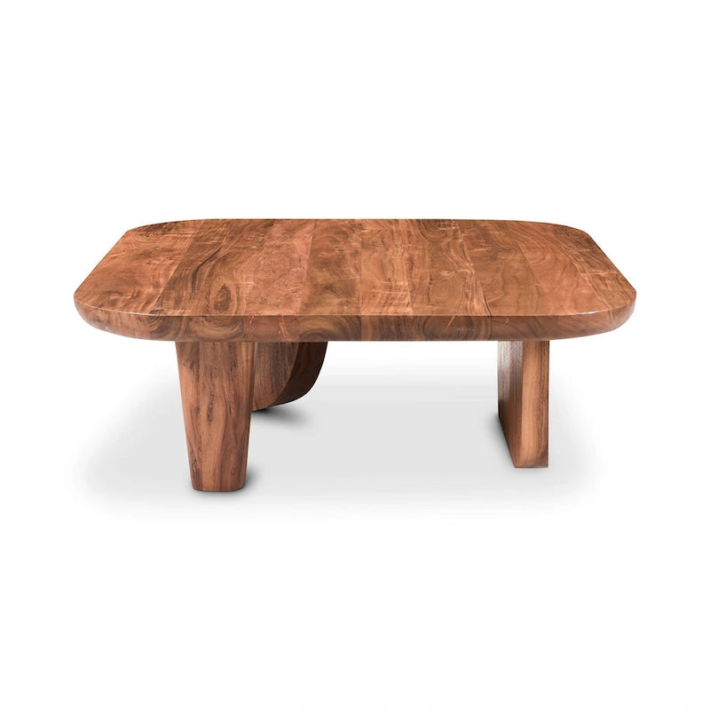 Table basse en bois d'acacia vieilli naturel et noir – Petite / Grande