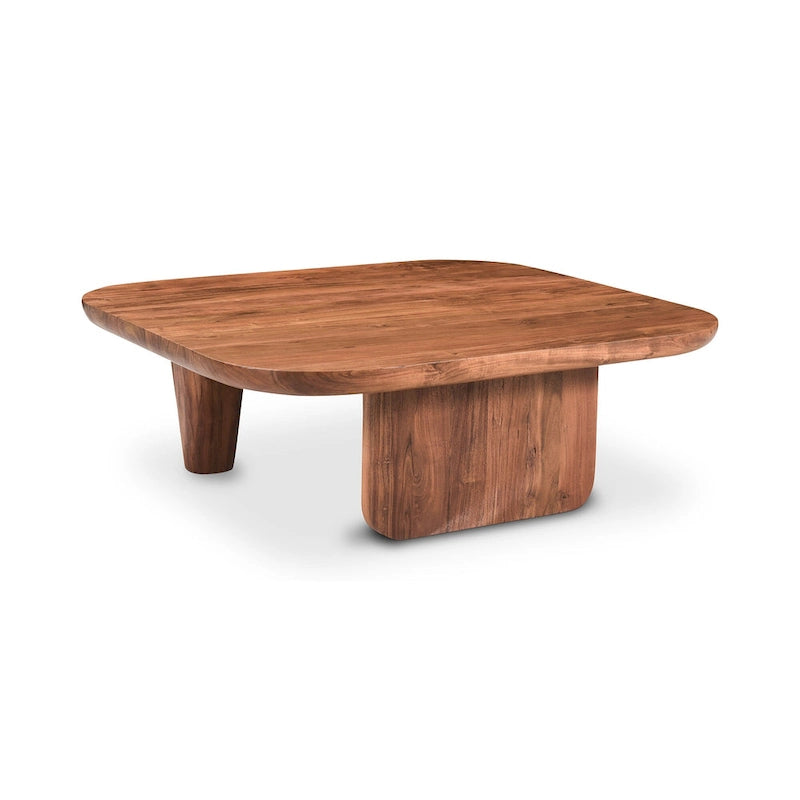 Table basse en bois d'acacia vieilli naturel et noir – Petite / Grande