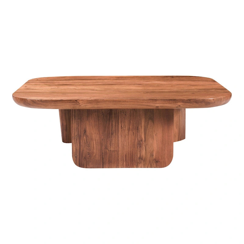 Table basse en bois d'acacia vieilli naturel et noir – Petite / Grande