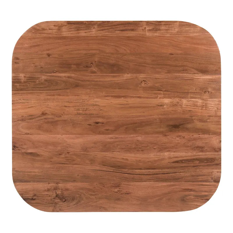 Table basse en bois d'acacia vieilli naturel et noir – Petite / Grande