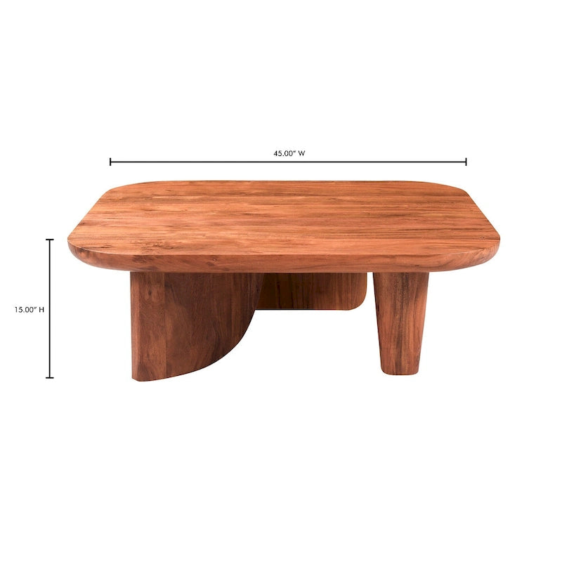 Table basse en bois d'acacia vieilli naturel et noir – Petite / Grande