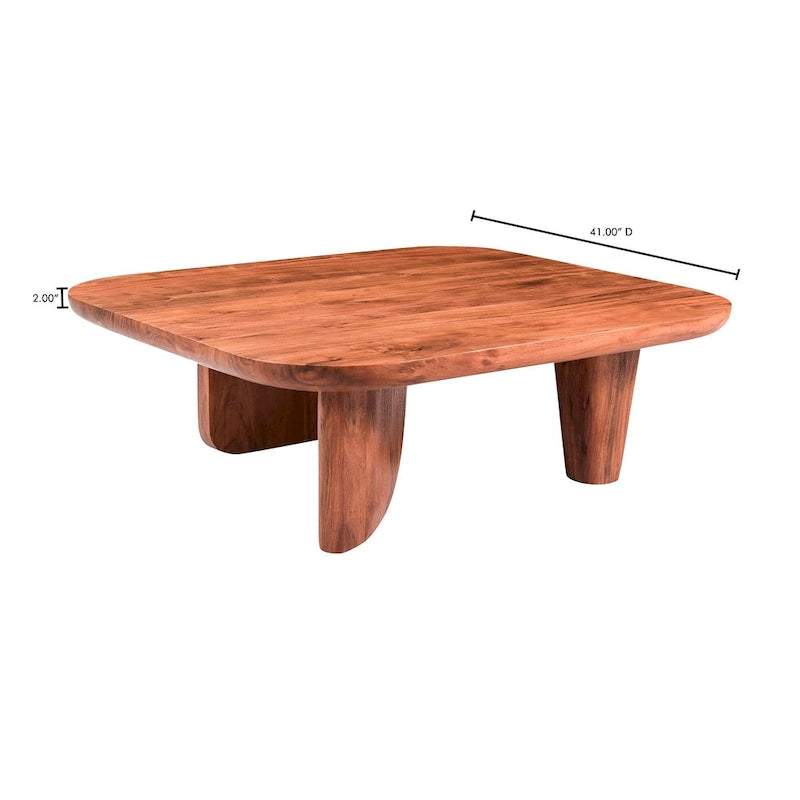 Table basse en bois d'acacia vieilli naturel et noir – Petite / Grande