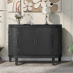 Buffet 2 portes motif antique bleu marine/noir/blanc/gris antique