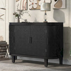 Buffet 2 portes motif antique bleu marine/noir/blanc/gris antique