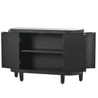 Buffet 2 portes motif antique bleu marine/noir/blanc/gris antique