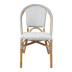 Chaise de bistrot en rotin blanc/gris — 1 place