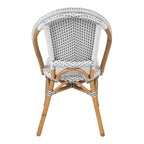 Chaise de bistrot en rotin blanc/gris — 1 place