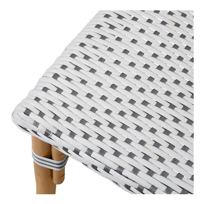 Chaise de bistrot en rotin blanc/gris — 1 place