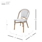 Chaise de bistrot en rotin blanc/gris — 1 place