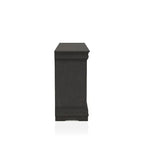 Commode 6 tiroirs avec miroir, coloris Cerise / Noir / Gris, style Transitionnel, ensemble 2 pièces