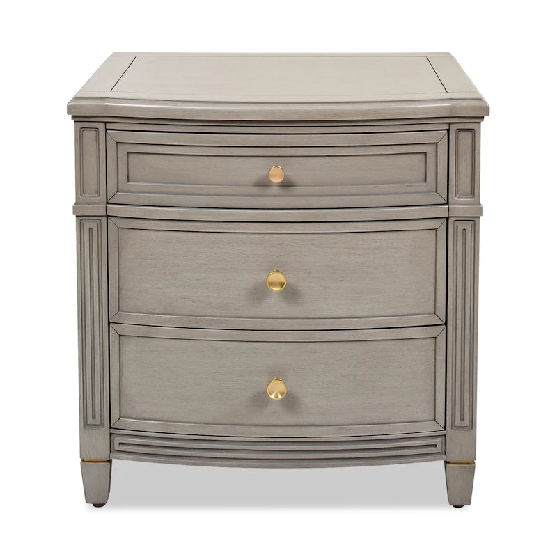 Table d'appoint à 3 tiroirs en bois gris/blanc, 1 personne