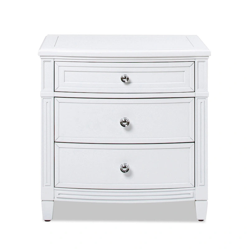 Table d'appoint à 3 tiroirs en bois gris/blanc, 1 personne