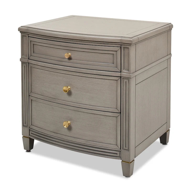 Table d'appoint à 3 tiroirs en bois gris/blanc, 1 personne