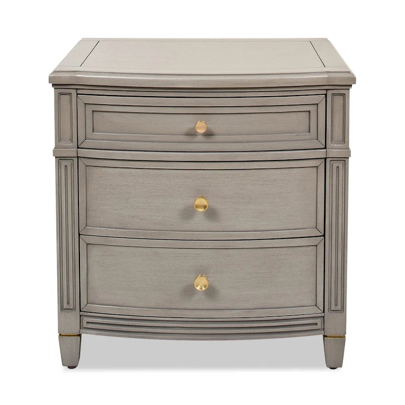 Table d'appoint à 3 tiroirs en bois gris/blanc, 1 personne