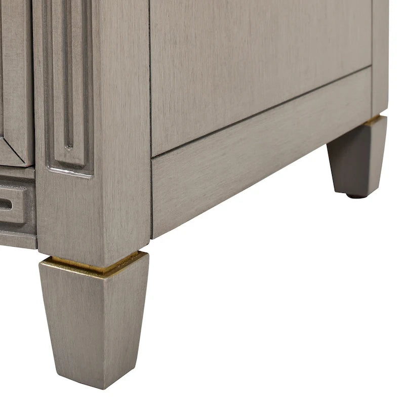 Table d'appoint à 3 tiroirs en bois gris/blanc, 1 personne