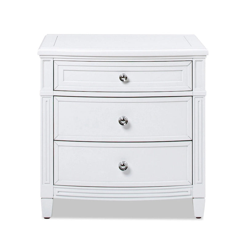 Table d'appoint à 3 tiroirs en bois gris/blanc, 1 personne
