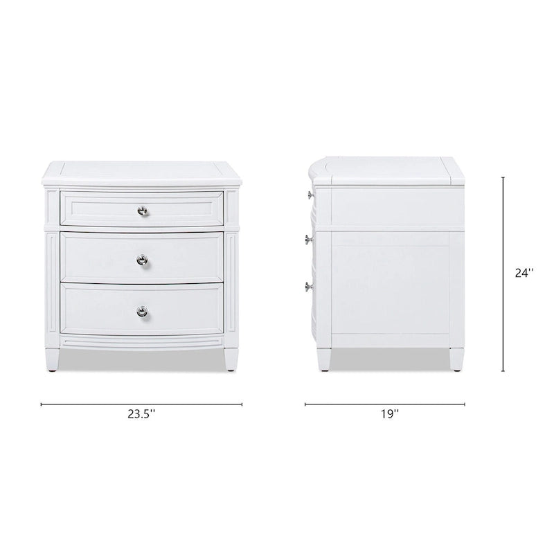 Table d'appoint à 3 tiroirs en bois gris/blanc, 1 personne