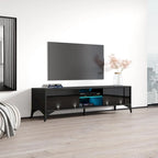 Meuble TV moderne blanc / gris / noir, convient aux téléviseurs jusqu'à 70"