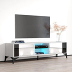 Meuble TV moderne blanc / gris / noir, convient aux téléviseurs jusqu'à 70"