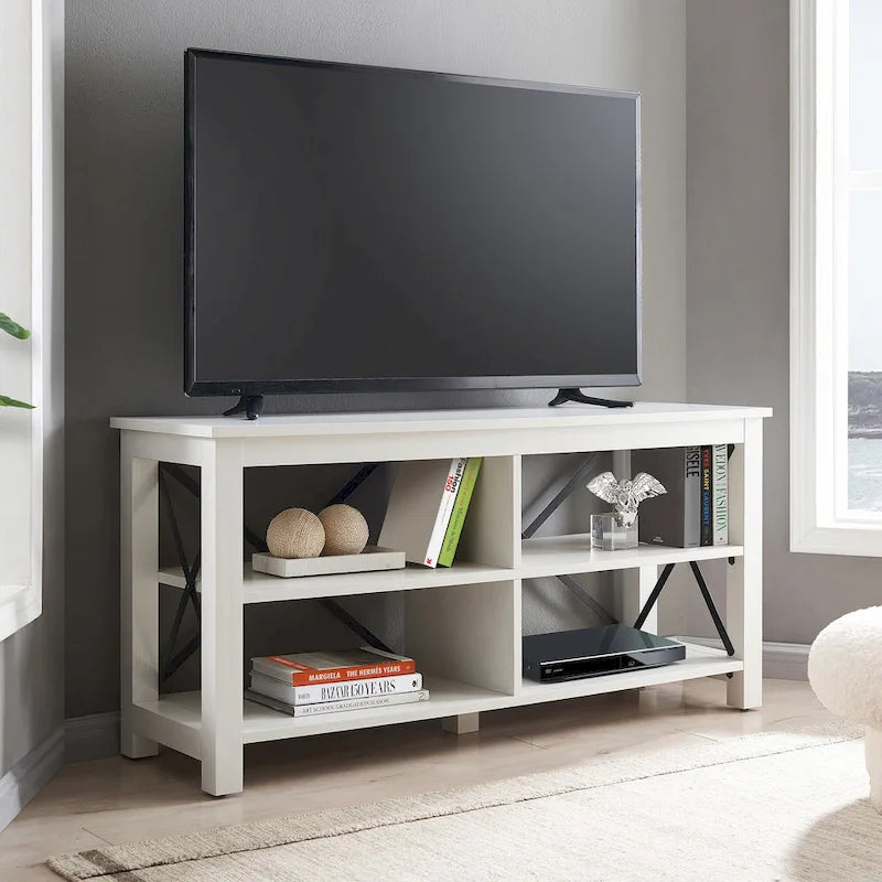 Meuble TV multi-couleurs à cadre en X pour téléviseurs jusqu'à 55 pouces