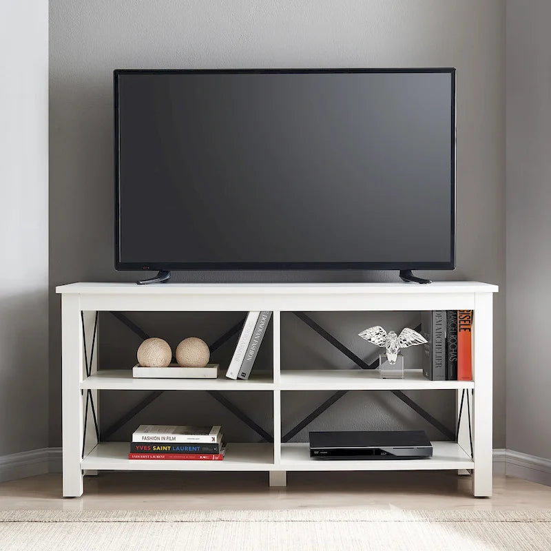 Meuble TV multi-couleurs à cadre en X pour téléviseurs jusqu'à 55 pouces