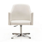 Fauteuil pivotant d'appoint en simili-cuir orange/blanc, 1 place