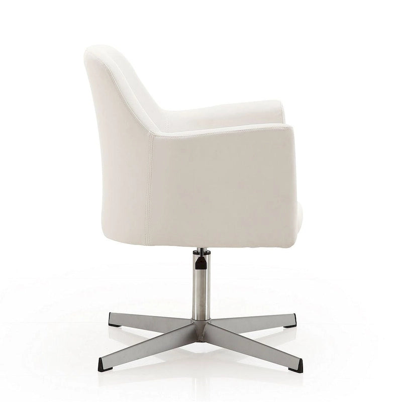 Fauteuil pivotant d'appoint en simili-cuir orange/blanc, 1 place