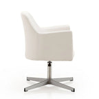 Fauteuil pivotant d'appoint en simili-cuir orange/blanc, 1 place
