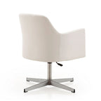 Fauteuil pivotant d'appoint en simili-cuir orange/blanc, 1 place