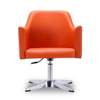 Fauteuil pivotant d'appoint en simili-cuir orange/blanc, 1 place