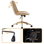 Fauteuil de bureau pivotant en similicuir brun jaunâtre / camel pour 1 personne