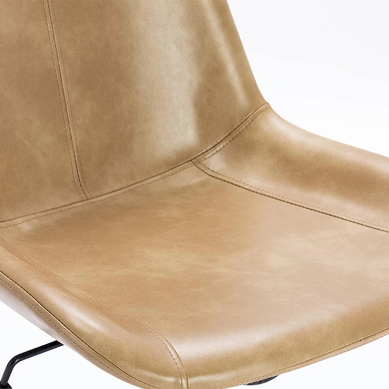 Fauteuil de bureau pivotant en similicuir brun jaunâtre / camel pour 1 personne